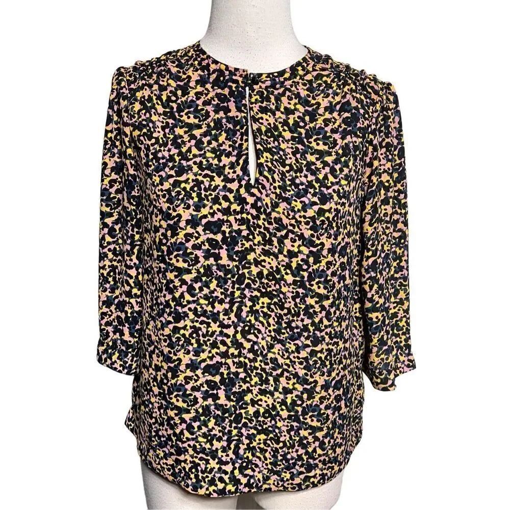 Scotch & Soda Maison Scotch 3/4 Sleeve Multicolor Blouse Size Small